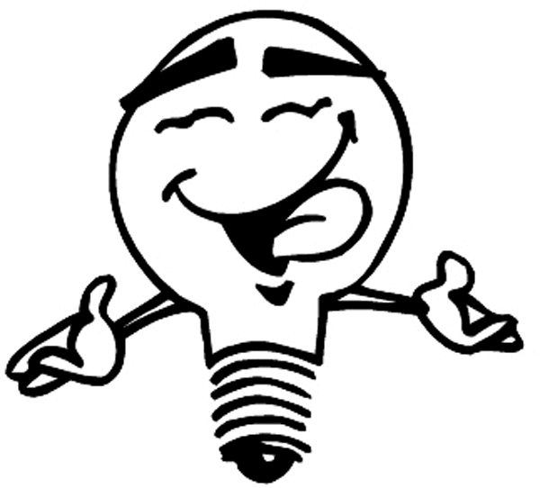 Smiling light bulb vinyl sticker. Customize on line. Electricians Lamps Lighting 031-0088